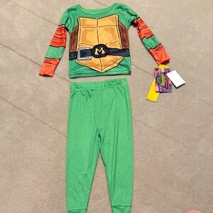 Kids Ninja Turtle Costume Set - Green and Orange